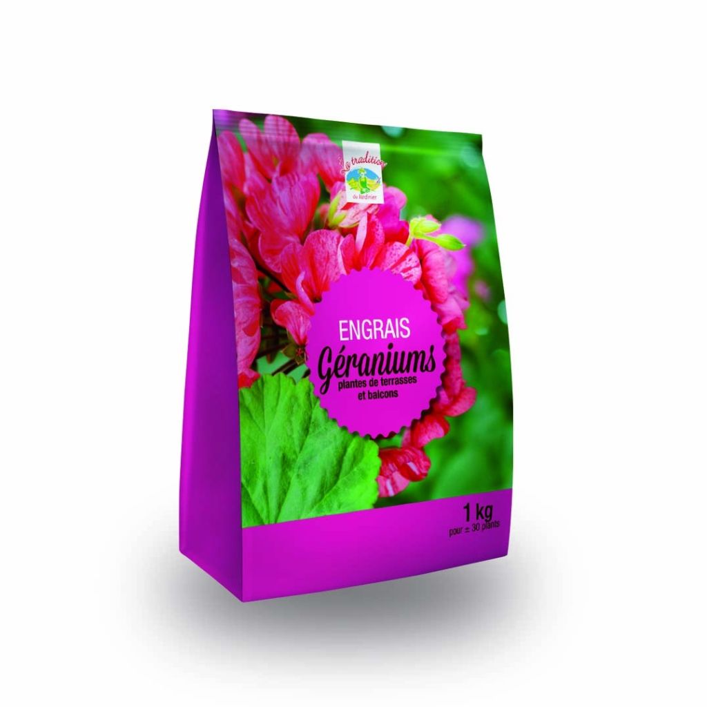Engrais Géraniums NPK 10-10-17 + 3MgO En Mini-pack De 1 Kg
