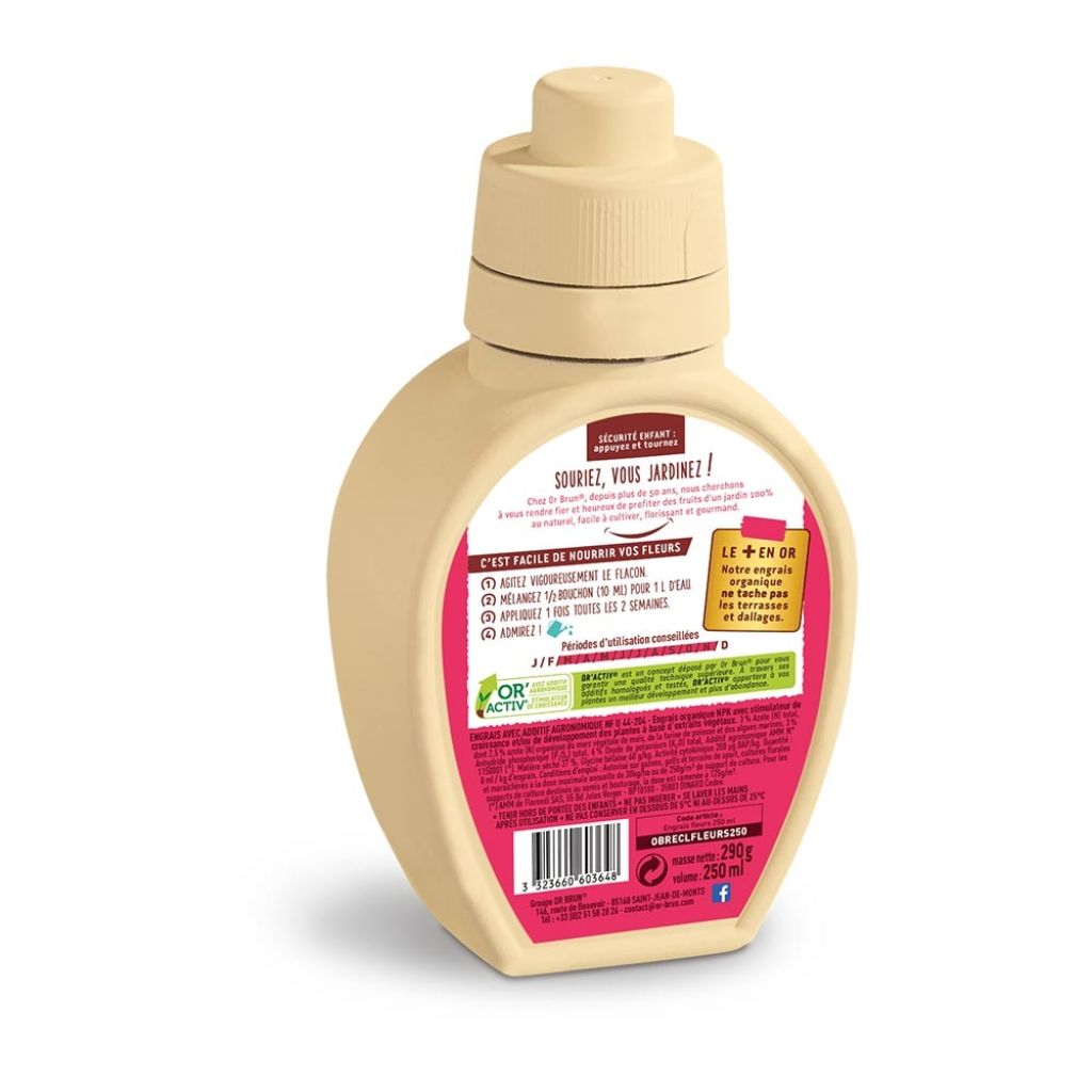 Engrais Liquide Fleurs Or Brun En Bidon De 250 Ml