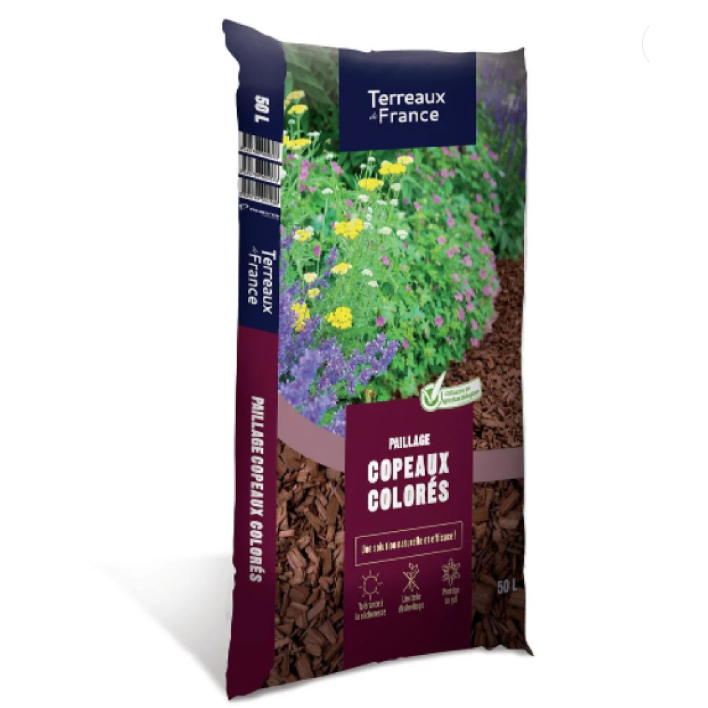Copeaux Colorés De Bois Rouge En Sac De 50L