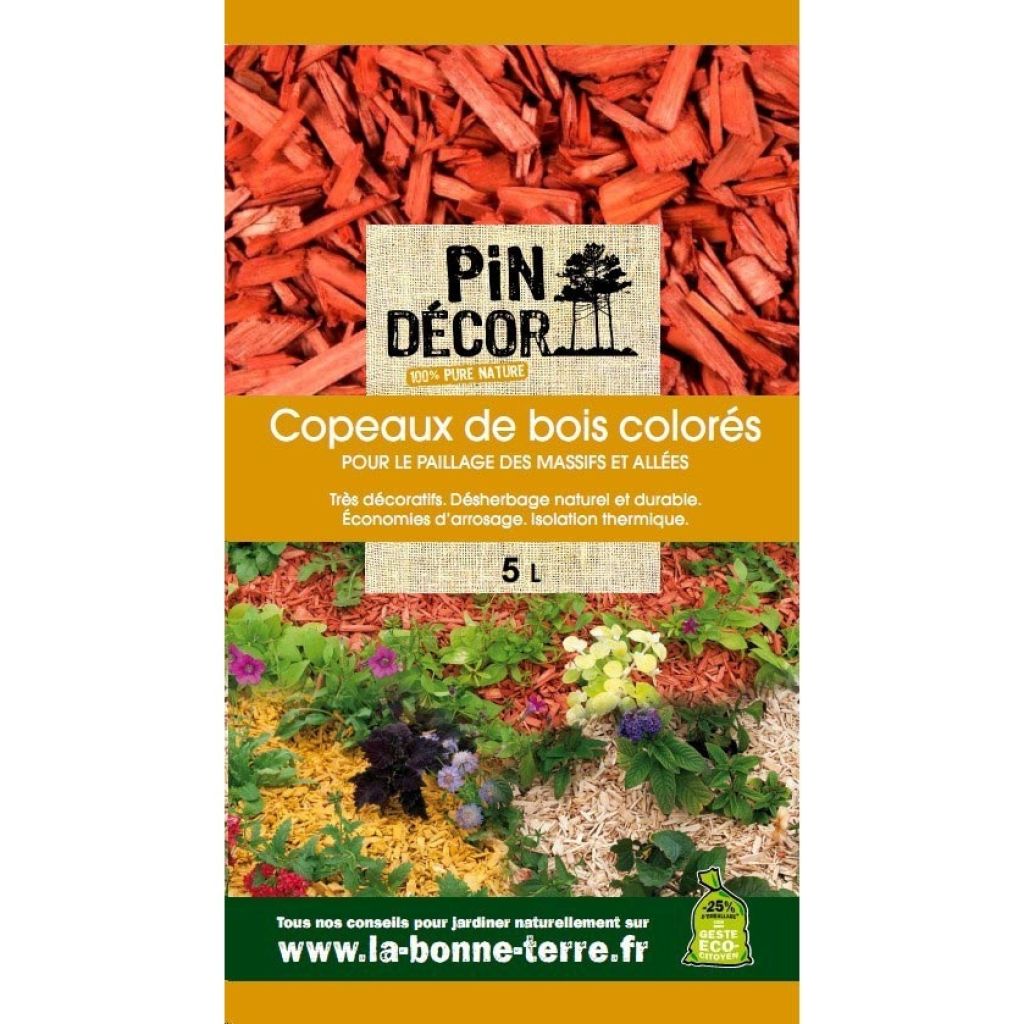  Copeaux Colorés De Bois Rouge En Sac De 5L