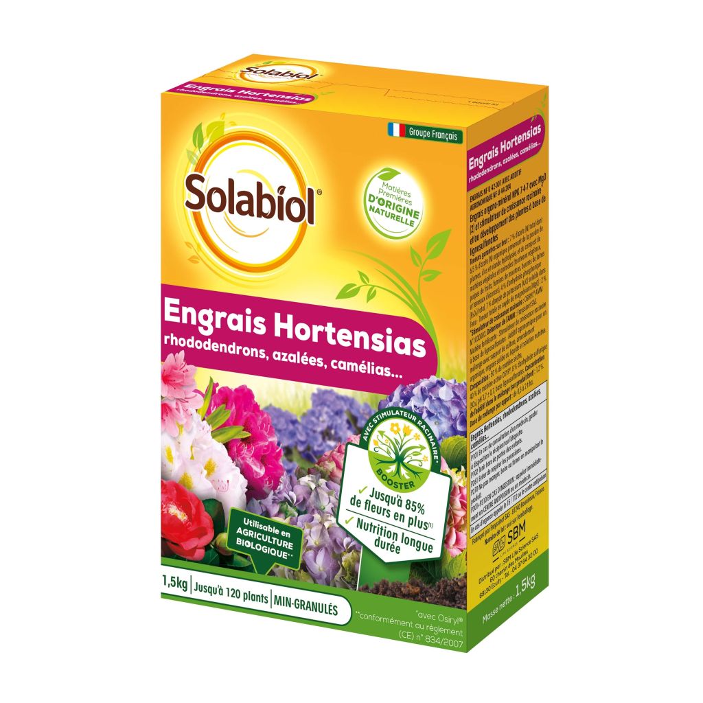  Engrais Hortensias, Rhododendrons Solabiol étui De 1.5 Kg
