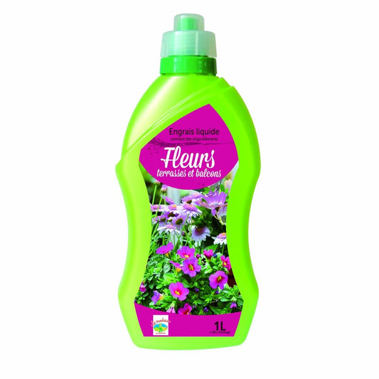  Engrais Liquide Fleurs Terrasses Et Balcons NPK 4-6-6 Avec Oligo-éléments Bidon De 1L