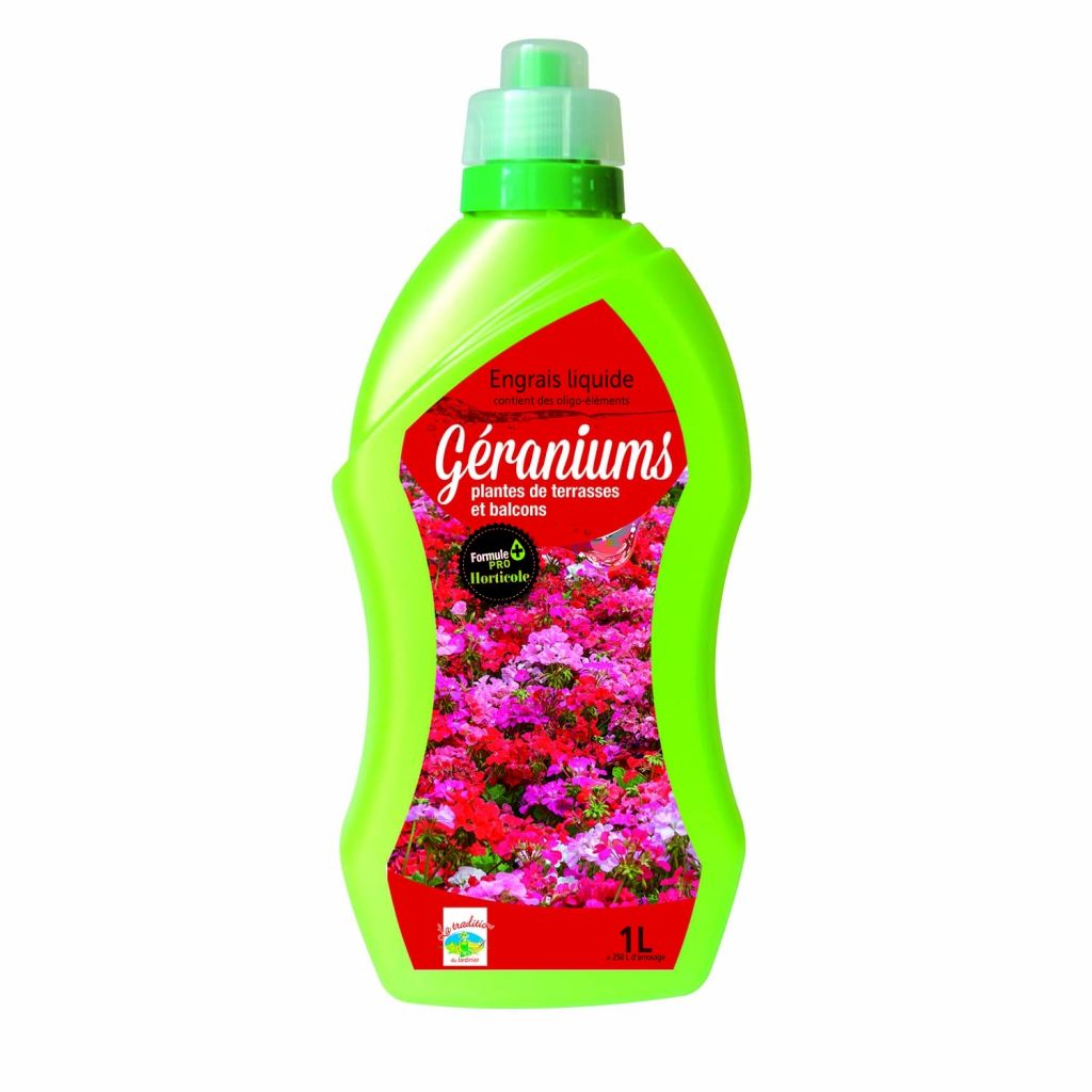  Engrais Liquide Géraniums Concentré F.PRO NPK 5-9-14 Avec Oligo-éléments Bidon De1L