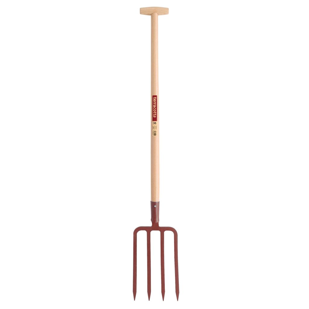  Fourche à Bêcher Terracotta Manche Bois Béquille Leborgne