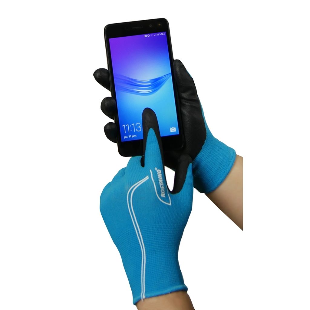  Gants Tactiles Pour Enfants Rostaing MaxTeen Bleus - Taille 10-12 Ans
