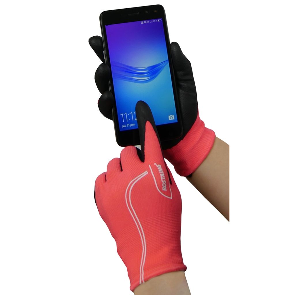  Gants Tactiles Pour Enfants Rostaing MaxTeen Roses - Taille 10-12 Ans