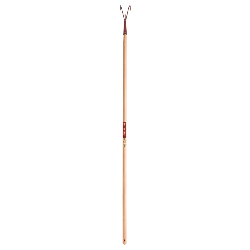  Griffe 3 Dents Terracotta Manche Bois Pomme Leborgne
