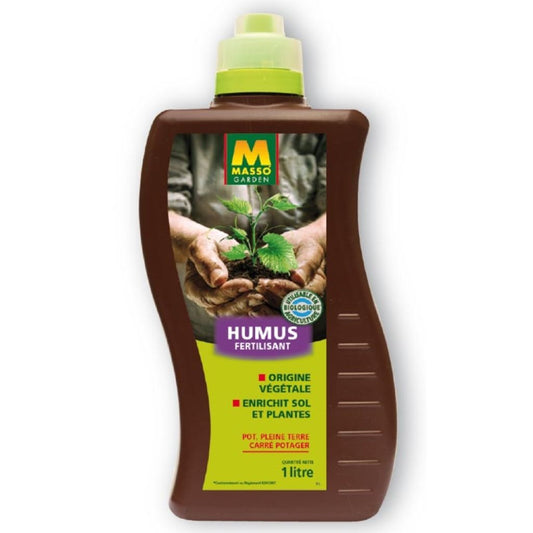  Humus Fertilisant D´Origine Végétale Concentré Masso Garden En Bidon De 1 Litre
