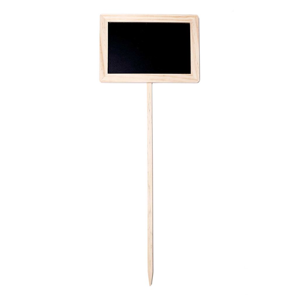  Etiquette à Planter Rectangulaire Bois Et Ardoise Grand Modèle 20 X 14 Cm - Hauteur 54 Cm