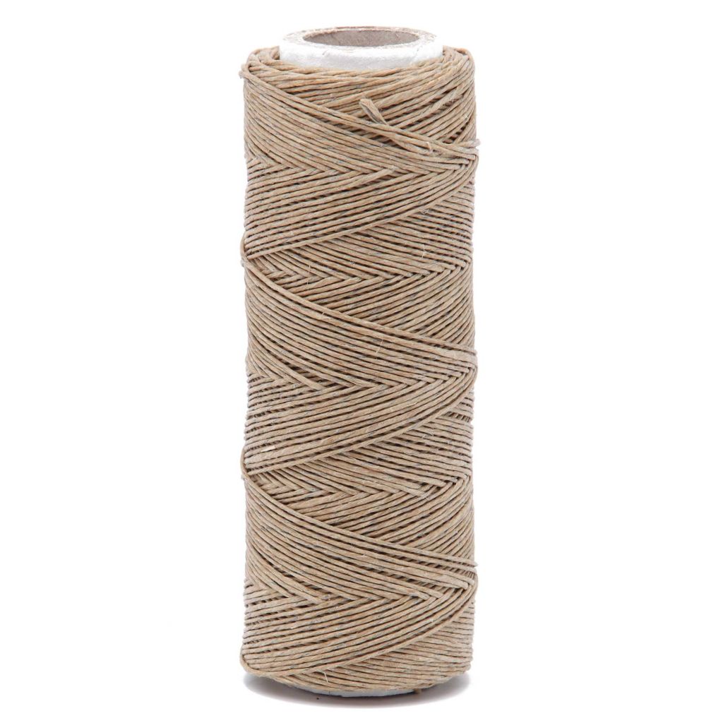  Ficelle En Lin Ecru + Fil Métallique Ø1.5mm ±120m En Roll De 200g Avec Crochet Métal