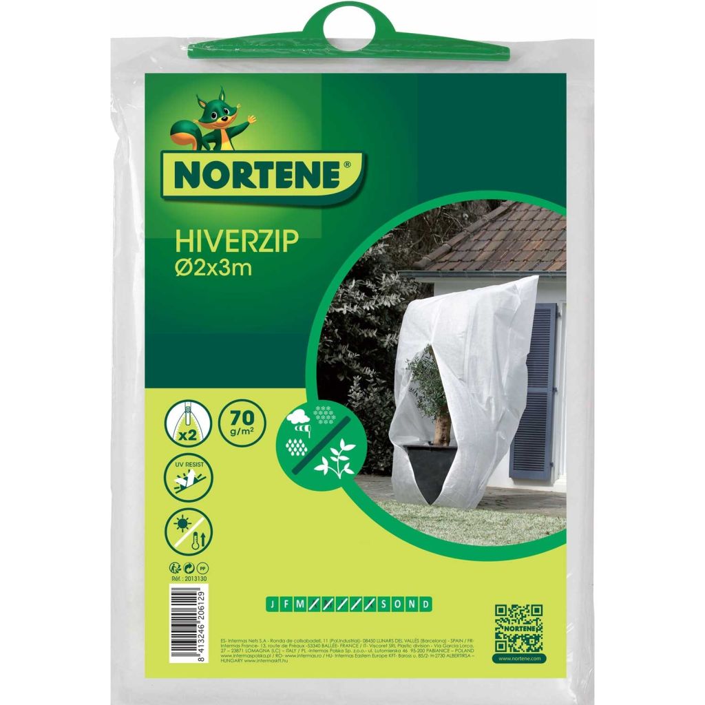  Housse D'hivernage Avec Zip Blanc 70g/m² Ø 2 M X 3,20 M X 3 M