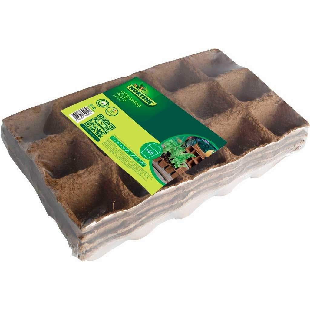  Plaque De Culture Biodégradable GROWING POTS - 60 Cellules De Culture 5 X 5cm
