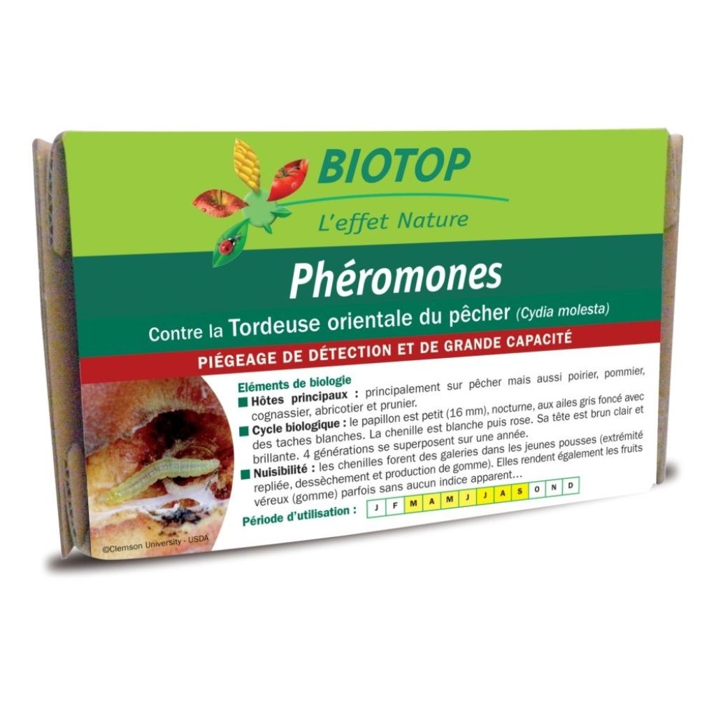  Phéromones Tordeuse Orientale Du Pêcher (Cydia Molesta) Biotop - Etui De 2 Capsules.