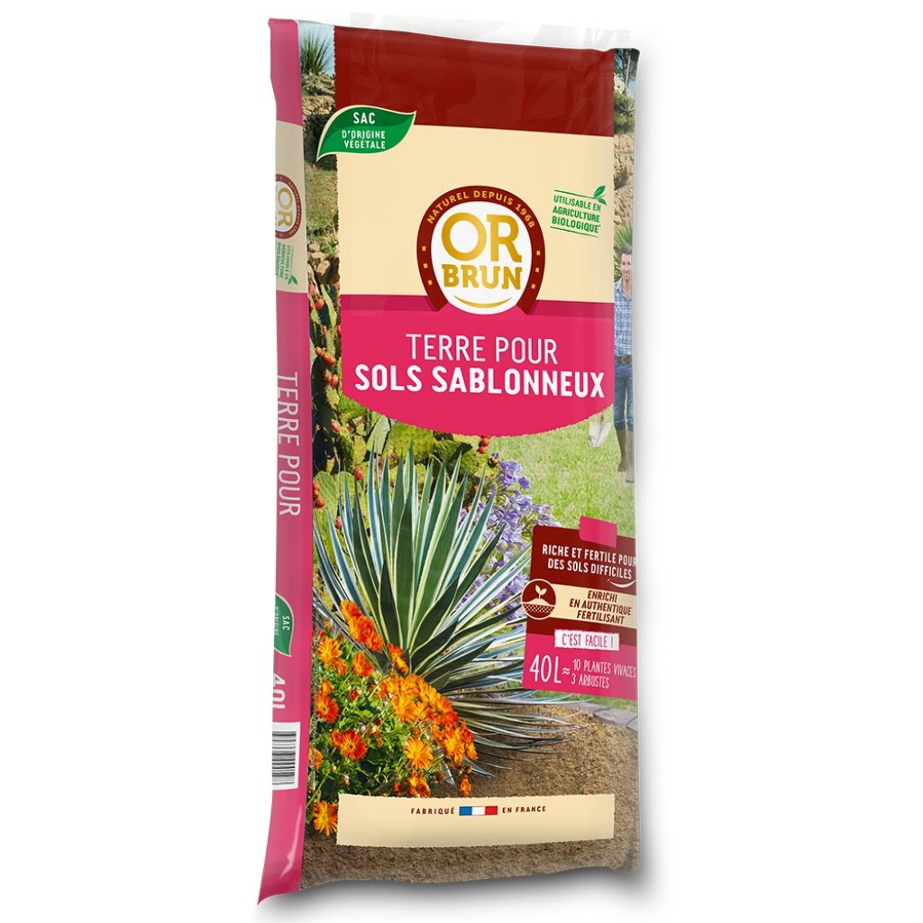  Terre Pour Sol Sablonneux Or Brun Sac De 20 L
