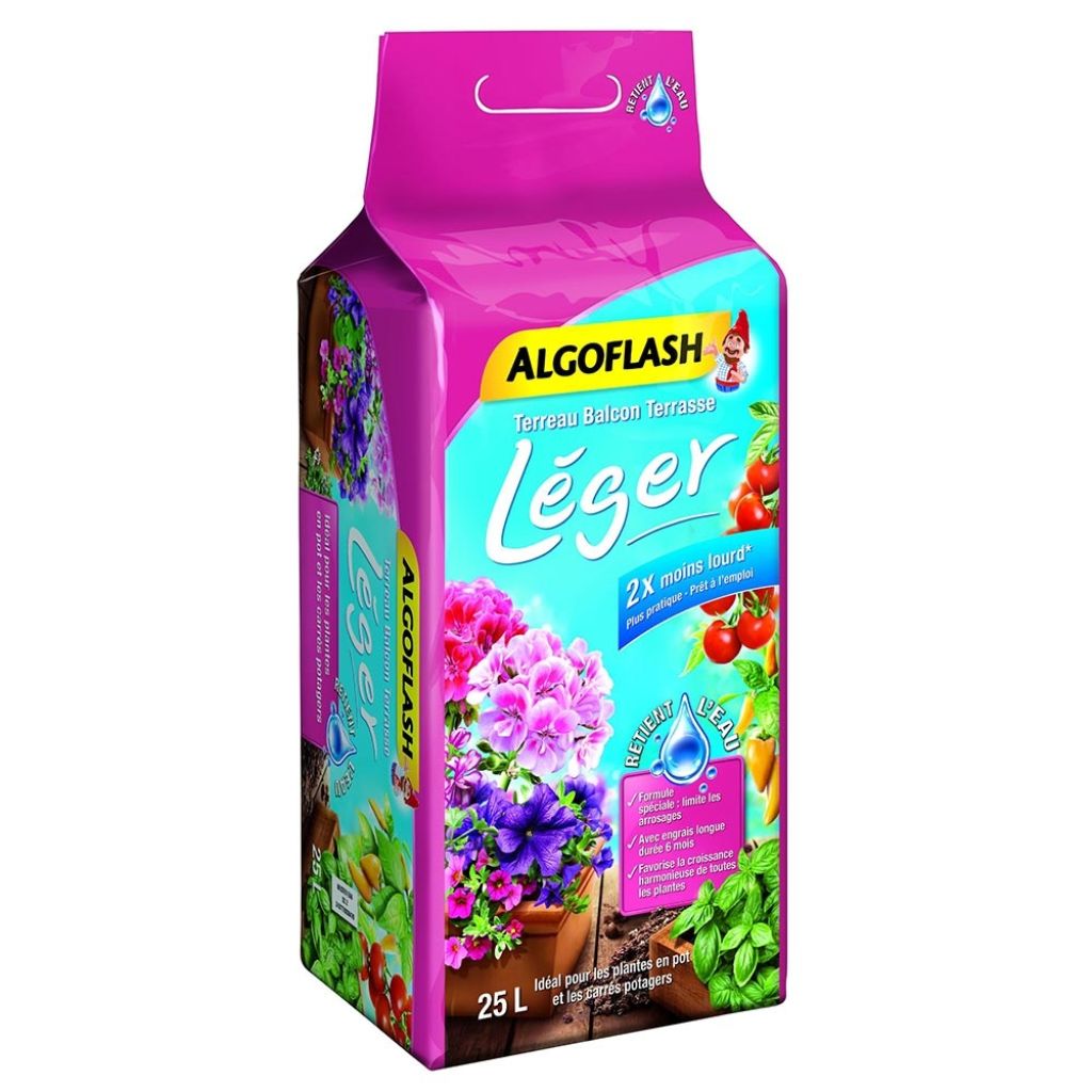  Terreau Léger Pour Balcon Et Terrasse En Sac De 25L